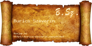 Burics Szeverin névjegykártya